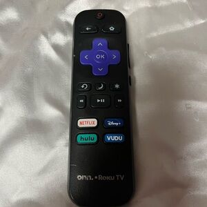 Roku TV Black and Purple Remote Control